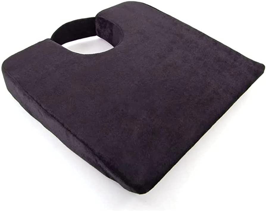 66fit Original Coccyx Wedge Cushion with black plush cover