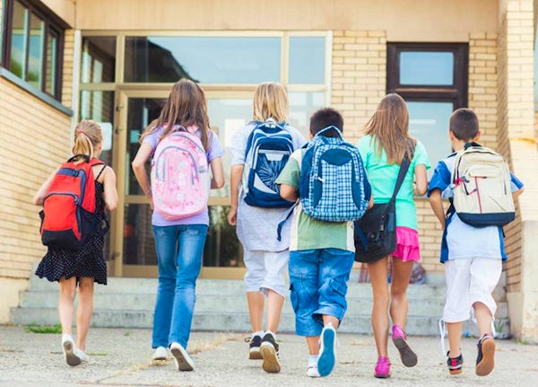 children and their backpacks