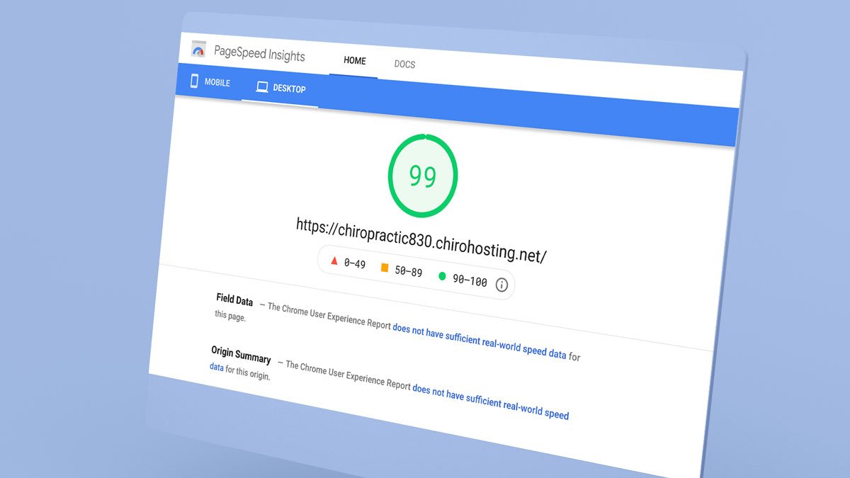 Google-PageSpeed_Insights-ChiroHosting-N8_Chiropractic_Website-Version_5-Desktop
