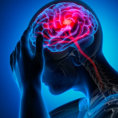Man with brain stroke symptoms