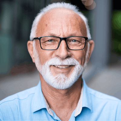 Portrait of happy senior businessman.