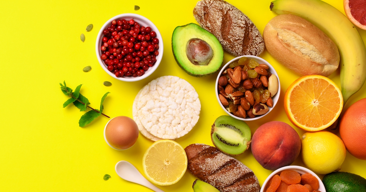 Organic food frame. Banner. Healthy breakfast ingr