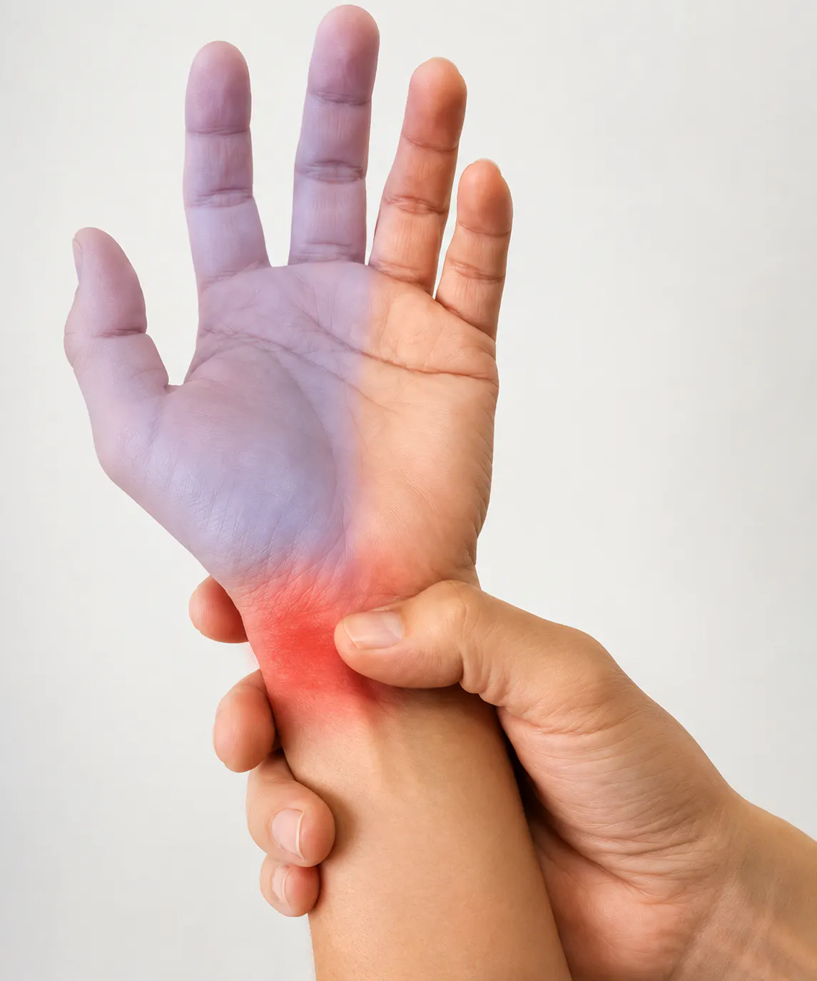 Person holding a painful wrist with numbness and tingling in the hand from carpal tunnel syndrome