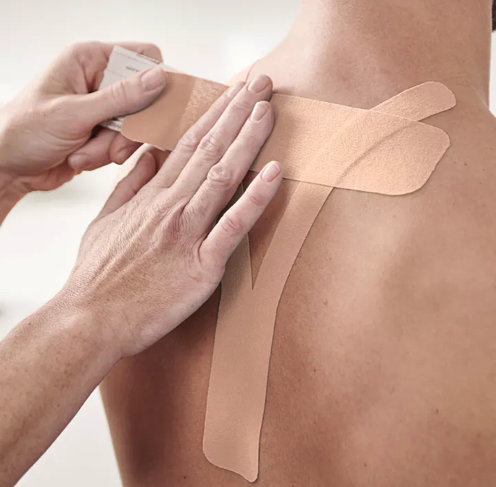 Kinesiology taping used for muscle and joint support