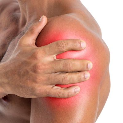 Young man with shoulder pain