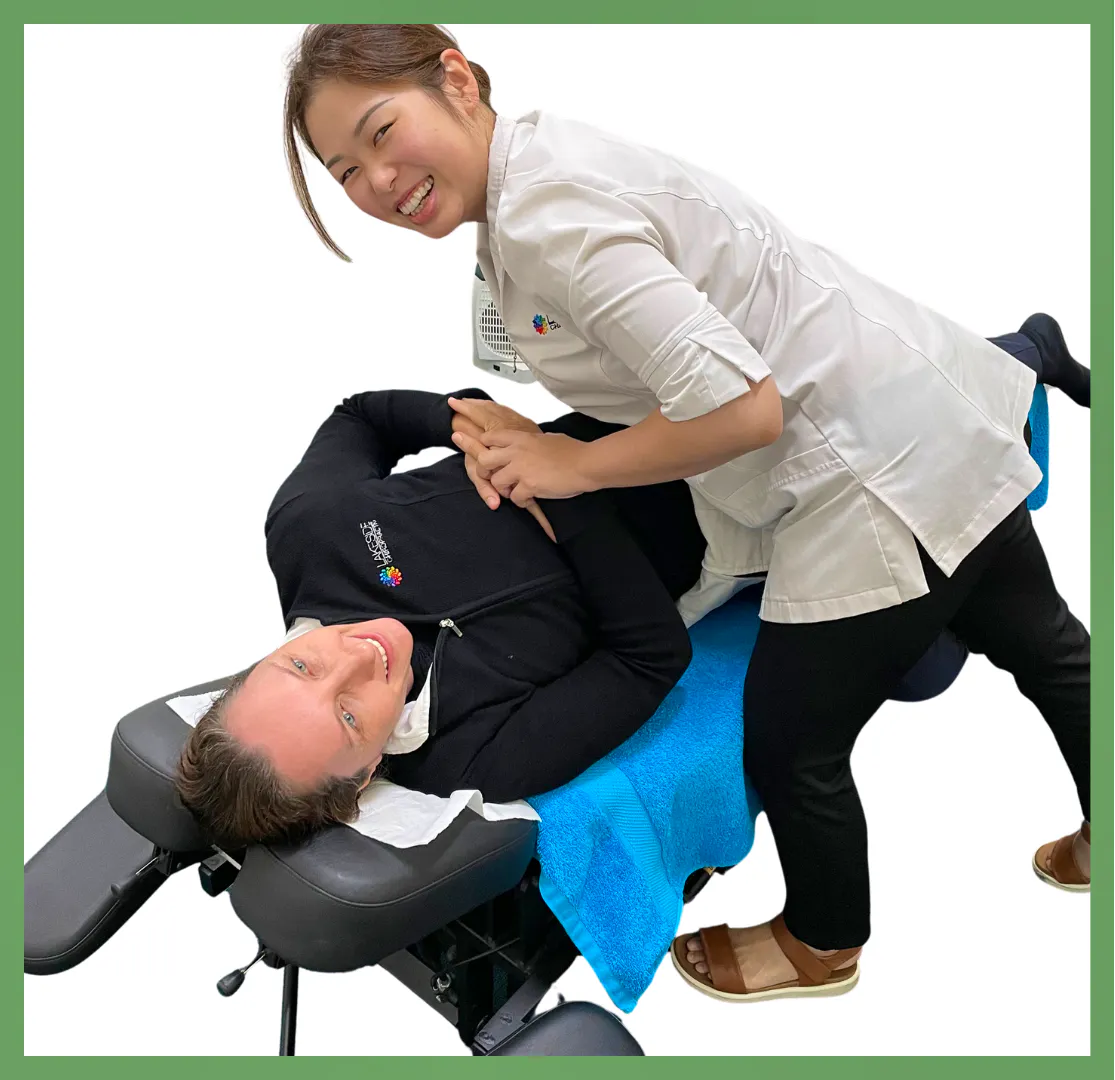 Chiropractor performing a gentle manual adjustment