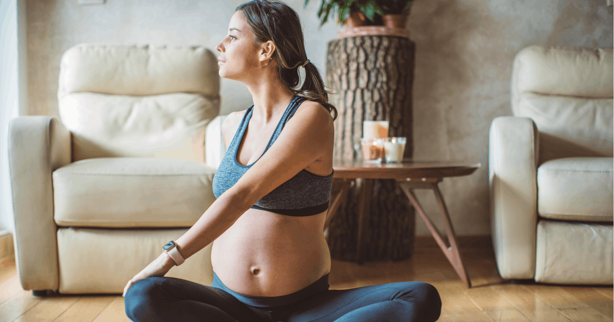 Pregnant woman exercise yoga