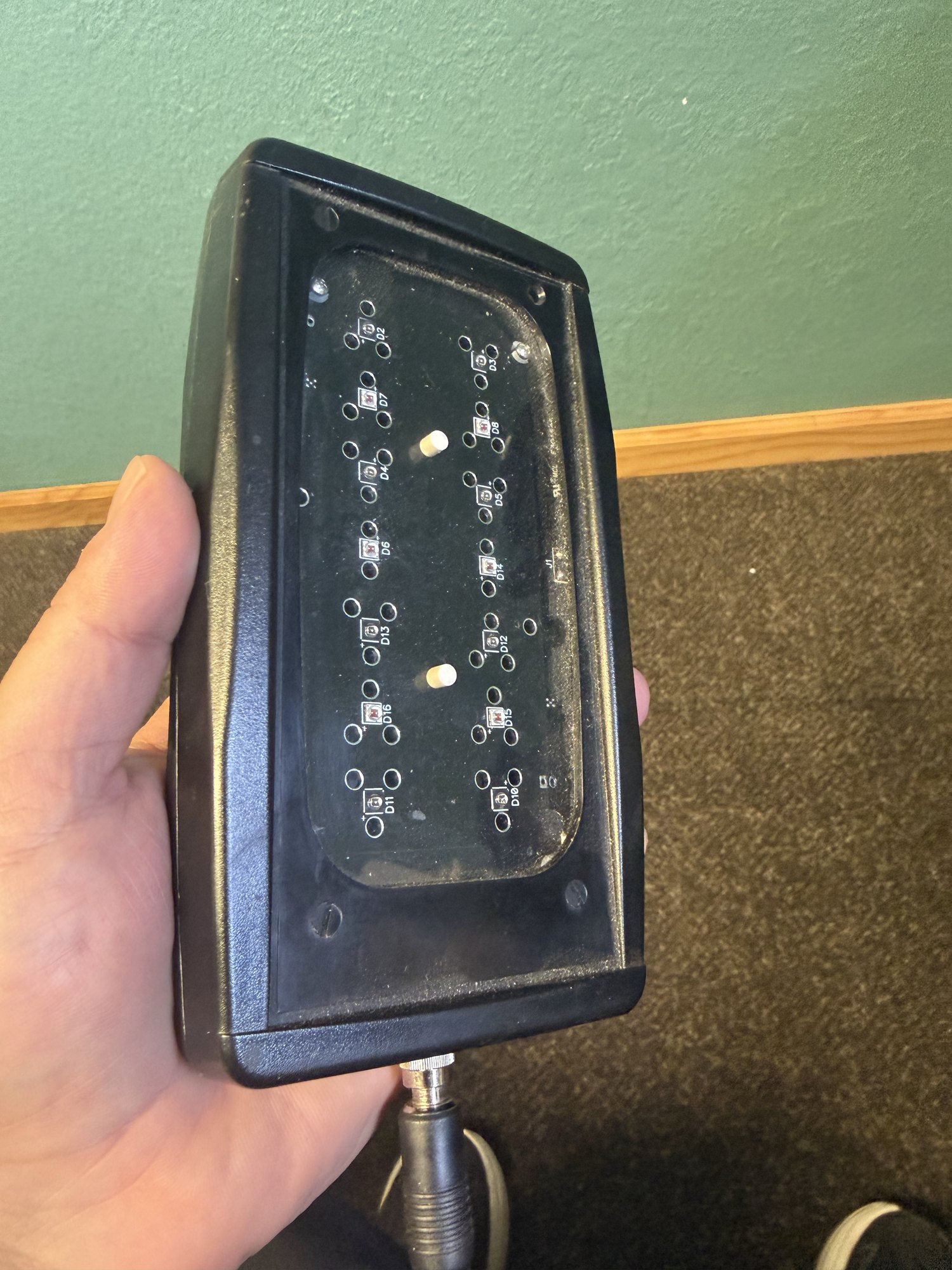 Close-up of a photobiomodulation treatment device used at Boundless