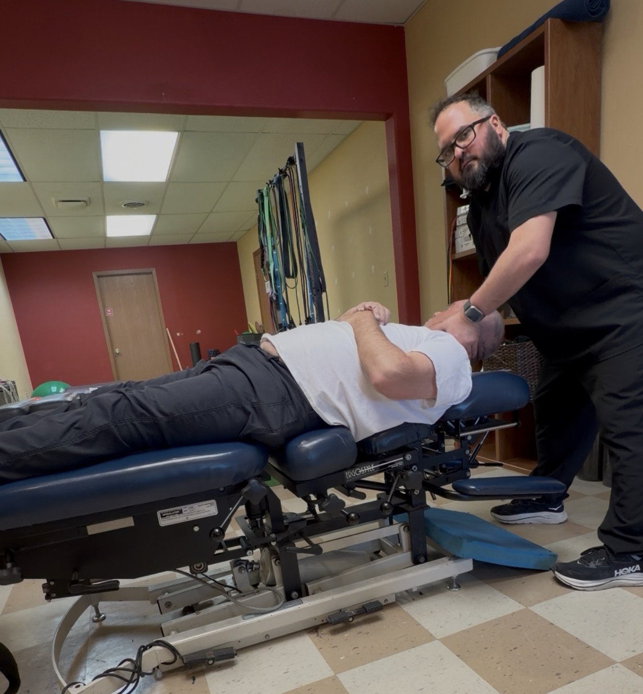 Hands-on chiropractic treatment focused on the neck at Boundless in Bottineau