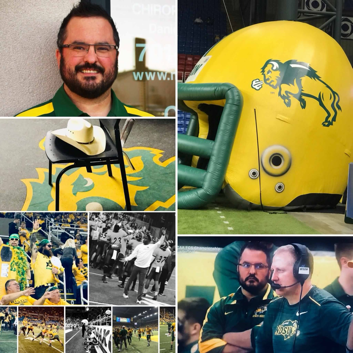 Football-themed collage used with the sports and active-lifestyle care section