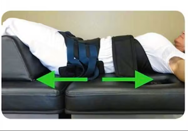 table side view of a spinal decompression table