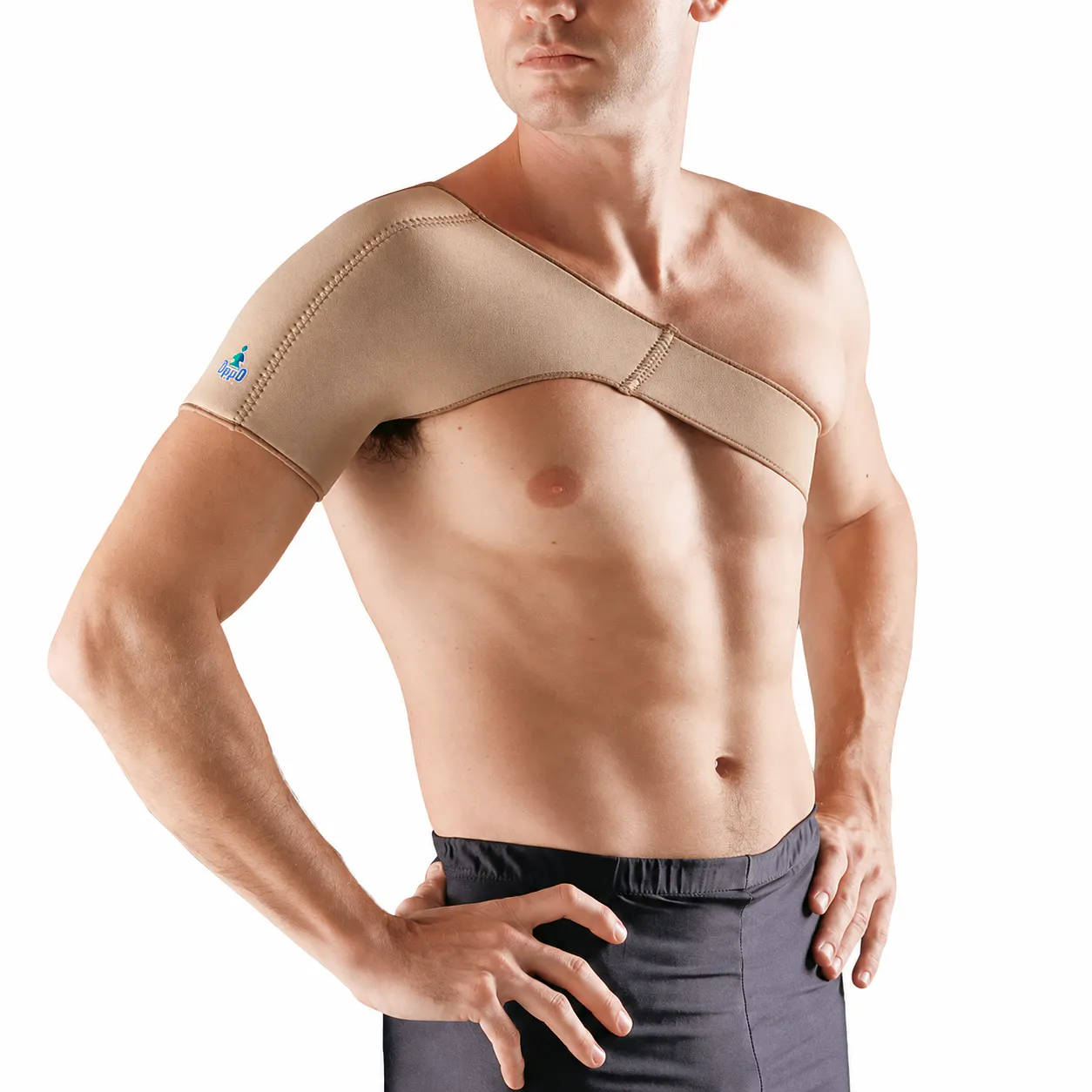Oppo Shoulder Support worn on the shoulder with cross-body strap