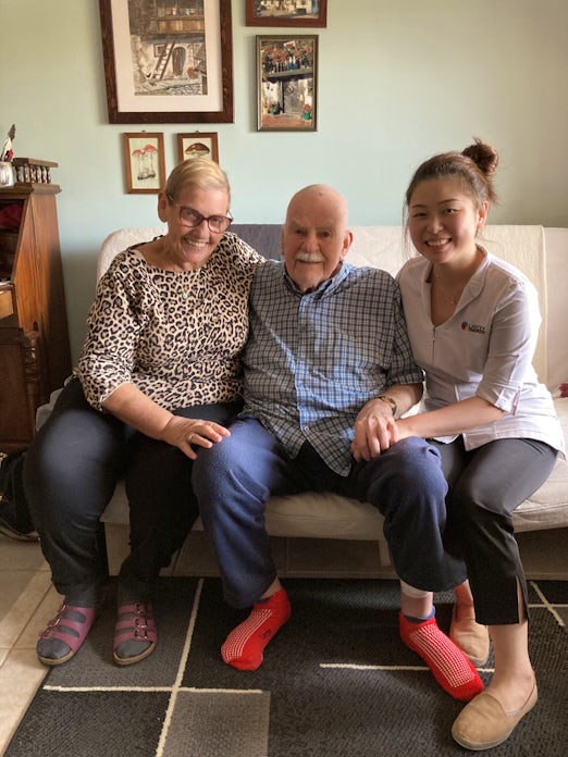 chiropractor at home with elder patients