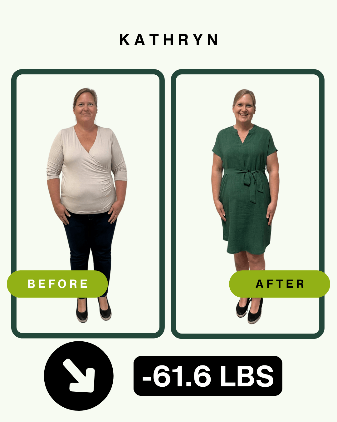 Kathryn before and after weight loss