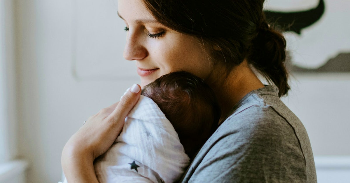 Mumma and newborn baby + oxytocin