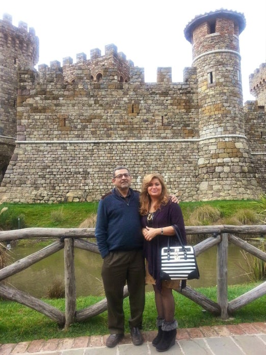 people in front of castle