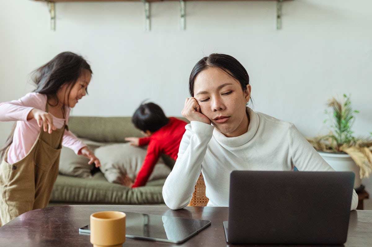 asian family in living room