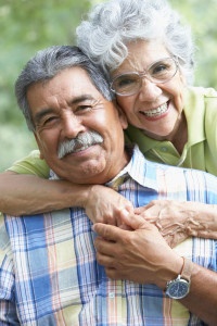 Portrait of a senior couple hugging
