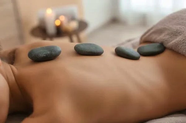 massage rocks on back