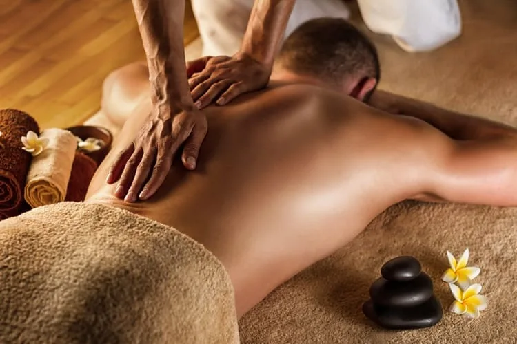 man getting massage
